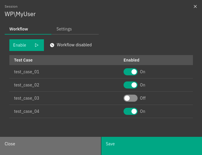 Session workflow