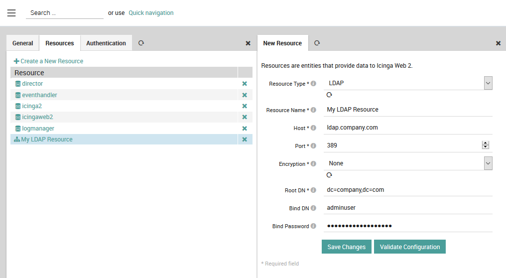 create LDAP backend